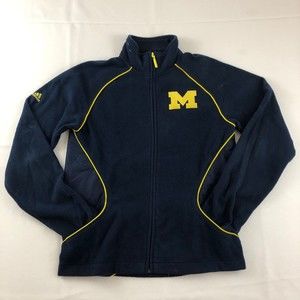 Adidas University Of Michigan Wolverines Fleece Jacket Size Small